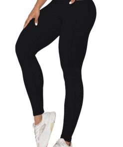 No Front Seam Workout Leggings for Women with Pockets
