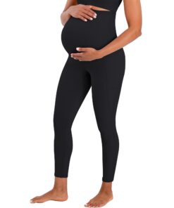 Funidos Maternity leggings Yoga Pants with Pockets High Waisted Over The Belly Buttery Soft Workout Leggings for Women Stretchy Pregnancy Activewear