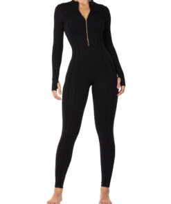 Alternative view of 25 Women's Long Sleeve Bodycon Zip Jumpsuits