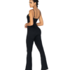 Sunzel Flare Jumpsuits for Women Spaghetti Straps Scoop Neck Bodycon Tummy Control Yoga Workout Unitard Romper Bell Bottoms