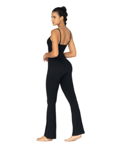 Sunzel Flare Jumpsuits for Women Spaghetti Straps Scoop Neck Bodycon Tummy Control Yoga Workout Unitard Romper Bell Bottoms