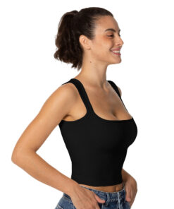 Alternative view of Sunzel Women's Sexy Sleeveless Crop Top Seamless Wide Square Neck Going Out Tops Summer Trendy Workout Yoga Casual Tank Top