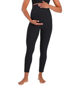 Alternative view of Funidos Maternity leggings Yoga Pants with Pockets High Waisted Over The Belly Buttery Soft Workout Leggings for Women Stretchy Pregnancy Activewear