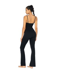 Alternative view of Sunzel Flare Jumpsuits for Women Spaghetti Straps Scoop Neck Bodycon Tummy Control Yoga Workout Unitard Romper Bell Bottoms