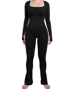 Alternative view of Long Sleeve Flare Jumpsuits for Women Seamless Wide Leg