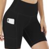 Plus Size High-Waisted Workout Shorts with Pockets Tummy Control Yoga Running Shorts for Women Moisture-Wicking Extended Sizes