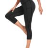 Women's High Waisted Yoga Capri Pants with Pockets Tummy Control Workout Leggings for Women Moisture Wicking 4-Way Stretch Athletic Compression Shorts for Gym Running Pilates Plus Size S-XXL