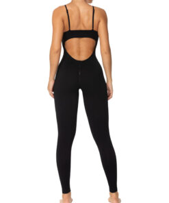 Alternative view of Backless sports jumpsuit with padded bra