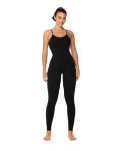 Backless sports jumpsuit with padded bra
