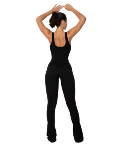 Alternative view of Sleeveless flared leg jumpsuits with built-in padding